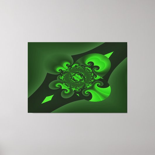 Donkergroene en limoenspiraalgolf canvasprint canvas afdruk (Voorkant)