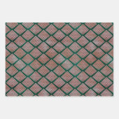 Donkergroene en roze grafische feestdag inpakpapier vel (Voorkant 2)