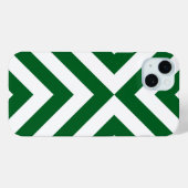 Donkergroene en witte Chevrons Case-Mate iPhone Case (Achterkant (horizontaal))