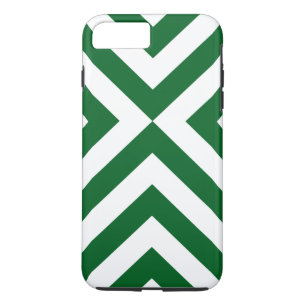 Donkergroene en witte Chevrons iPhone 8/7 Plus Hoe Case-Mate iPhone Case