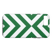 Donkergroene en witte Chevrons iPhone 8/7 Plus Hoe Case-Mate iPhone Case (Achterkant (Horizontaal))