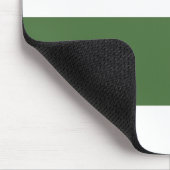 Donkergroene en witte eenvoudige extra brede strep muismat (Hoek)