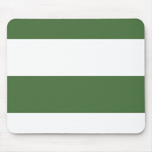 Donkergroene en witte eenvoudige extra brede strep muismat (Voorkant)