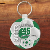 Donkergroene en witte ⚽ sleutelhanger (Achterkant)