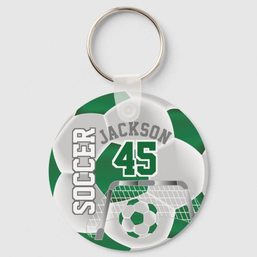 Donkergroene en witte ⚽ sleutelhanger (Achterkant)