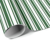Donkergroene en witte snoepjes strepen cadeaupapier (Rol Hoek)