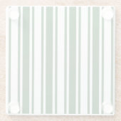 Donkergroene en witte snoepjes strepen glazen onderzetter (Achterkant)