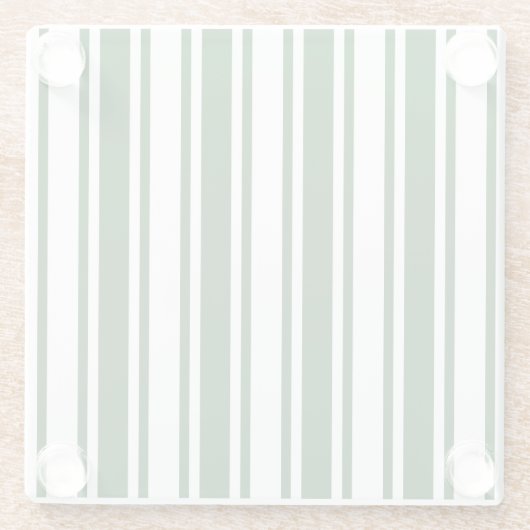 Donkergroene en witte snoepjes strepen glazen onderzetter (Achterkant)