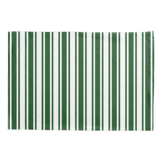 Donkergroene en witte snoepjes strepen kussensloop (Achterkant)