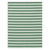 Donkergroene en witte snoepjes strepen tafelkleed (Voorkant)