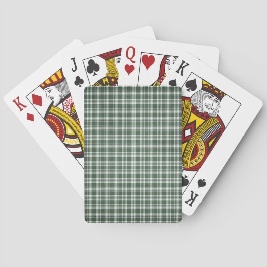 Donkergroene en witte spelden speelkaarten (Achterkant)