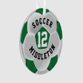 Donkergroene en witte sportbal ornament (voorkant)