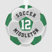 Donkergroene en witte sportbal ornament (achterkant)