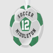 Donkergroene en witte sportbal ornament (voorkant)