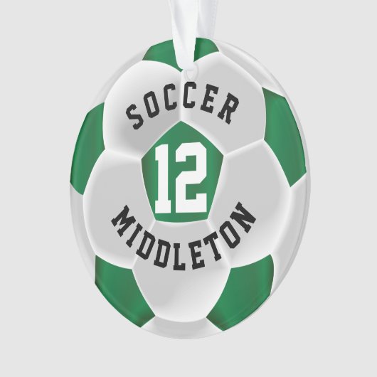 Donkergroene en witte sportbal ornament (voorkant)