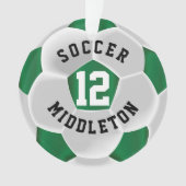 Donkergroene en witte sportbal ornament (voorkant)