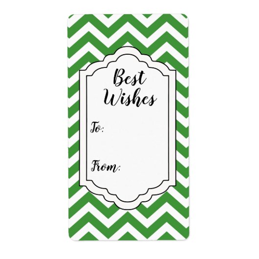 Donkergroene en witte Sticker Label (Voorkant)