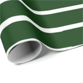 Donkergroene en witte strepen cadeaupapier (Rol Hoek)