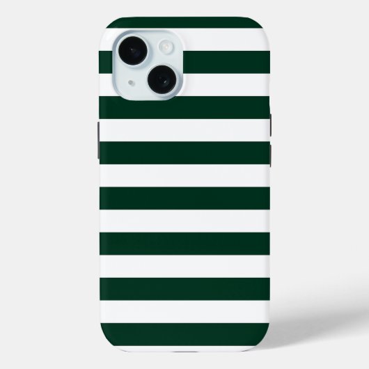 Donkergroene en witte strepen Case-Mate iPhone case (Achterkant)