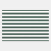 Donkergroene en witte strepen inpakpapier vel (Voorkant 3)