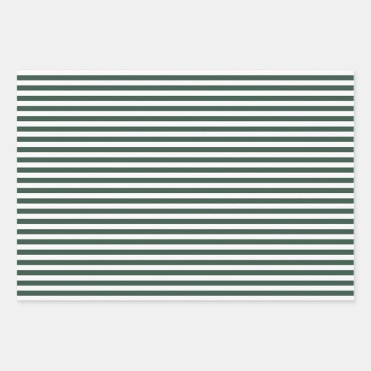 Donkergroene en witte strepen inpakpapier vel (Voorkant)