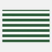 Donkergroene en witte strepen Moderne kerst Inpakpapier Vel (Voorkant 3)