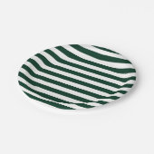 Donkergroene en witte strepen papieren bordje (Gekanteld)