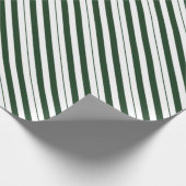 Donkergroene en witte zandrietdiagonale strepen cadeaupapier (Hoek)