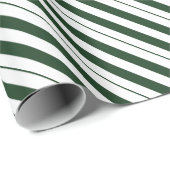 Donkergroene en witte zandrietdiagonale strepen cadeaupapier (Rol Hoek)
