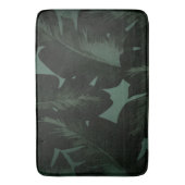 Donkergroene en zwarte tropische palmbladroos badmat (Voorkant Verticaal)