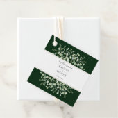 Donkergroene eucalyptus samen voor altijd bruiloft bedankjes labels (In situ)