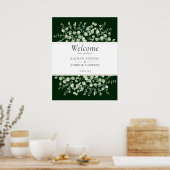 Donkergroene Eucalyptus Trouw Welkom  Poster (Keuken)