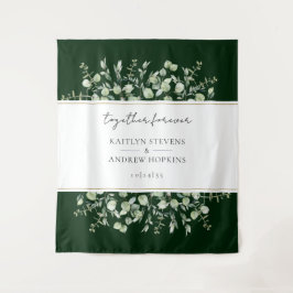 Donkergroene Eucalyptus Trouwen Samen Voor Altijd  Wandkleed