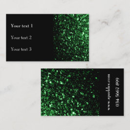 Donkergroene faux glanzende glitter schittert en z visitekaartje