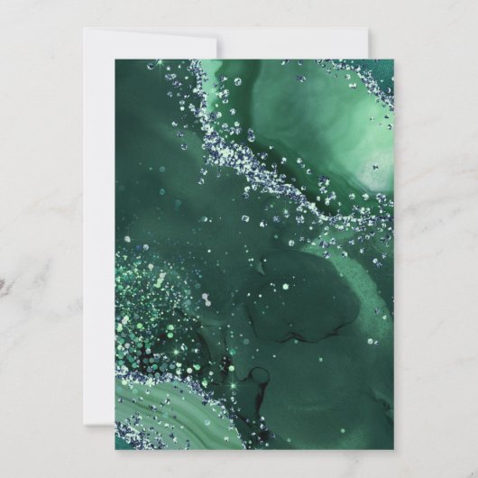 Donkergroene faux Glitter Agate Birthday Kaart (Achterkant)