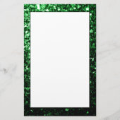 Donkergroene faux glitter sparken briefpapier (Voorkant)