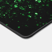 Donkergroene faux glitter sparken bureaumat (Hoek)