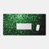 Donkergroene faux glitter sparken bureaumat (Keyboard & Muis)