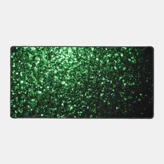 Donkergroene faux glitter sparken bureaumat (Voorkant)