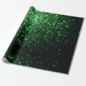 Donkergroene faux glitter sparken cadeaupapier (Uitgerold)
