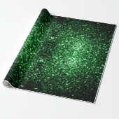 Donkergroene faux glitter sparken cadeaupapier (Uitgerold)