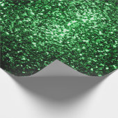 Donkergroene faux glitter sparken cadeaupapier (Hoek)