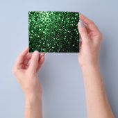 Donkergroene faux glitter sparken flyer (Hand)