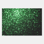 Donkergroene faux glitter sparken inpakpapier vel (Voorkant 2)