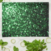 Donkergroene faux glitter sparken theedoek (Gevouwen)