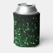 Donkergroene faux glitter sparkles Monogram Blikjeskoeler (Blikje Achterkant)