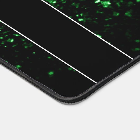 Donkergroene faux glitter sparkles Monogram Bureaumat (Hoek)