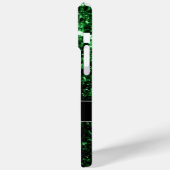 Donkergroene faux glitter sparkles Monogram Case-Mate iPhone Case (Achterkant / Links)