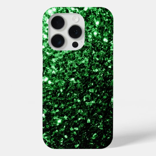 Donkergroene faux glitter sprankelt bling Case-Mate iPhone case (Achterkant)