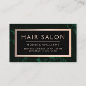 Donkergroene faux marmer texture lijst loyaliteit visitekaartje (Voorkant)